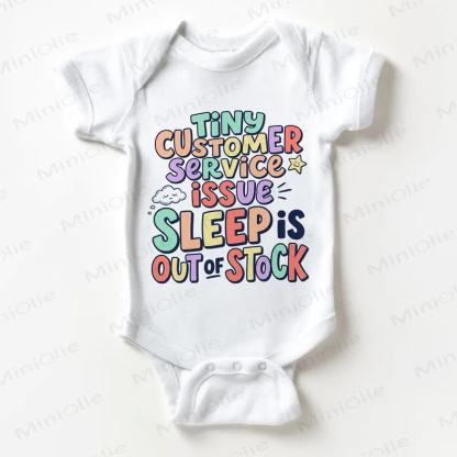 TINY CUSTOMER SERVICE ISSUE SLEEP IS OUT OF STOCK: Slogan Baby (weiß) Bodysuit - Weiß - 18-24M - image 1
