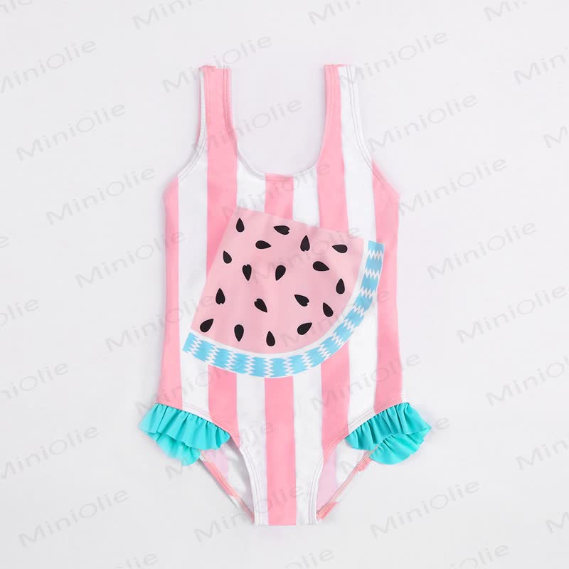Flamingo-Rüschen - Schwimmen für Kleinkind-Mädchen - Rosa Wassermelone - 6-7J - image 3