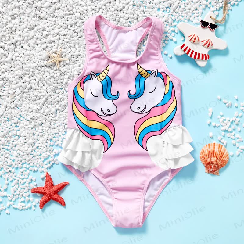 Flamingo-Rüschen - Schwimmen für Kleinkind-Mädchen - Rosa Einhorn - 6-7J - image 6