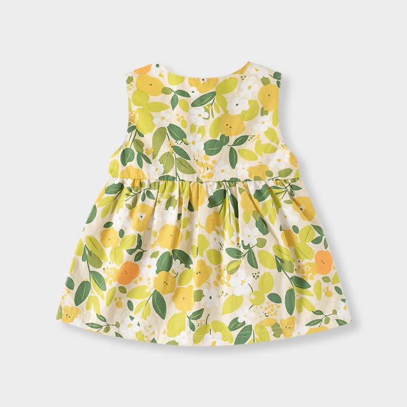 Gelb, Kleid Sommer mit Blumen und Schleife für Baby - image 2