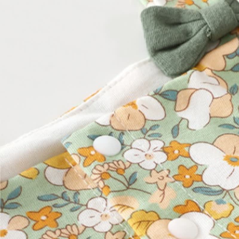 Beige Kleid oder Hut mit Blume und Schleife für Baby und Kleinkind - image 7