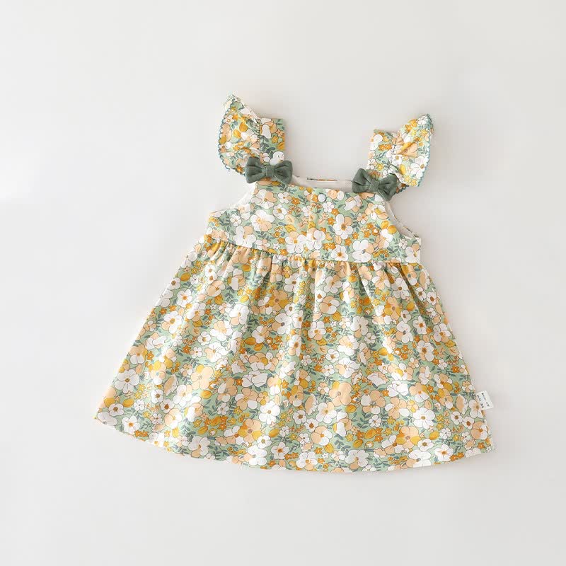 Beige Kleid oder Hut mit Blume und Schleife für Baby und Kleinkind - Beige Kleid - 3-4J - image 1