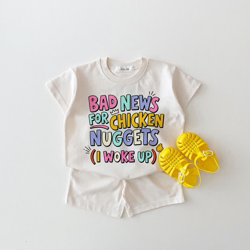 BAD NEWS FOR CHICKEN Nuggets (Ich bin aufgewacht) Baby White 2-teiliges Set - Weiß - 18-24M - image 1