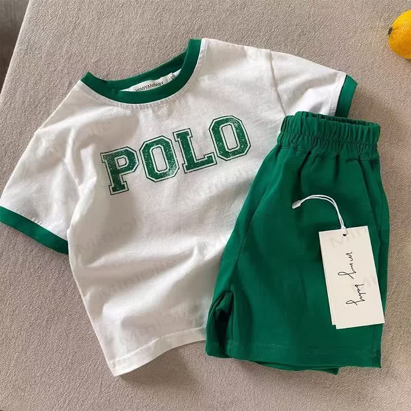 2-teiliges Set aus T-Stück und Shorts mit Kontrastbesatz für Kleinkind - image 1