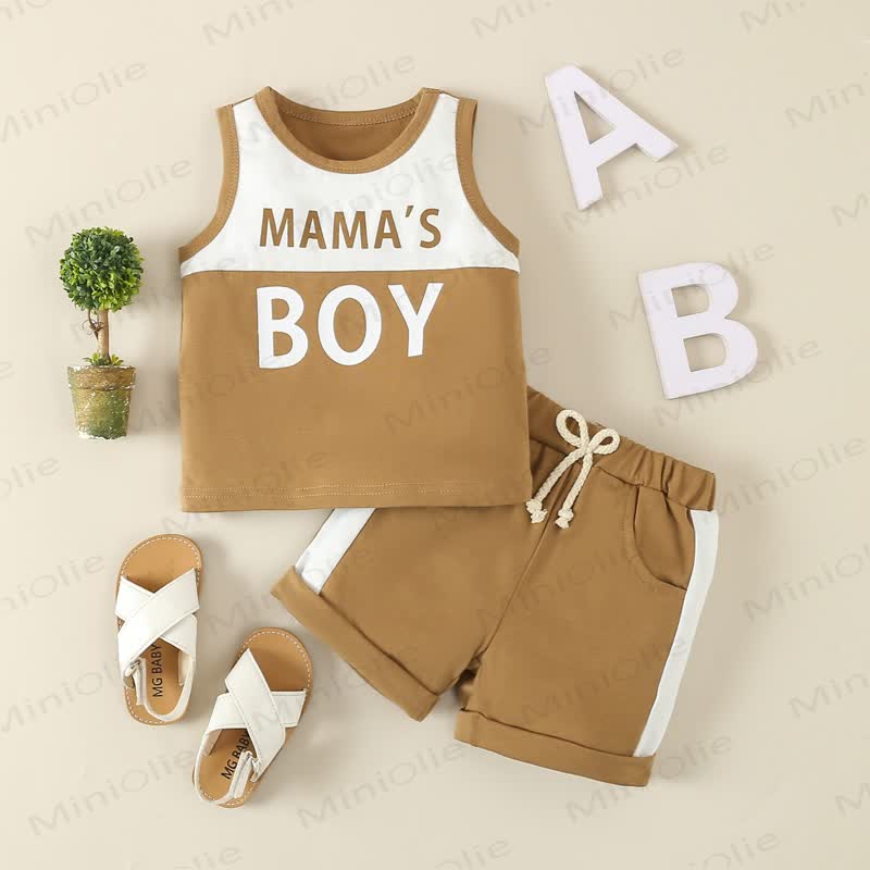 2-teiliges Set für Baby und Jungen : Tanktop und Shorts - Braun - 2-3J - image 2
