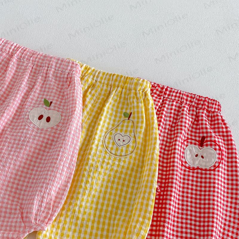 Baby Mädchen Gingham Baumwoll-Bloomer-Hosen mit Obst und Vichy-Karo Hose - image 5