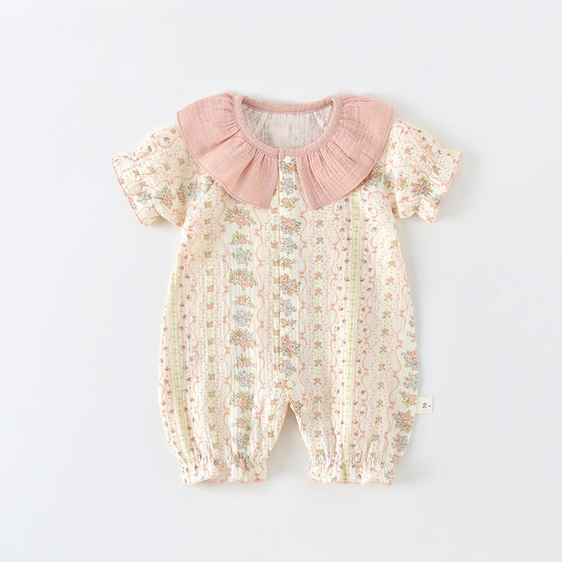 Rosa Strampler mit Blumen, Strampler und Knopfleiste für Baby - Rosa - 18-24M - image 1