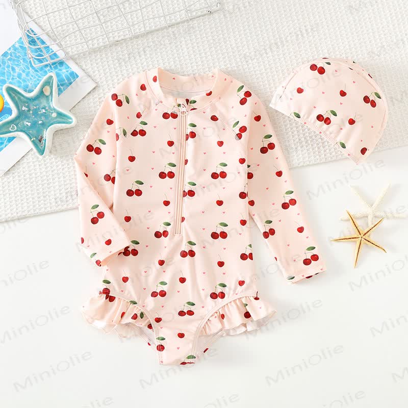 Rüschen- Badeanzug Ein Stück Kleinkind-Mädchen mit Schwimmen - Rosa Kirsche - 8-9J - image 5