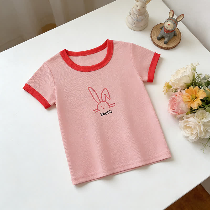 Kleinkind -T-Shirt mit Tier/Lebensmittelprint, Rundhalsausschnitt , Gerippt Kurzarm - Rosa - 7-10J - image 5