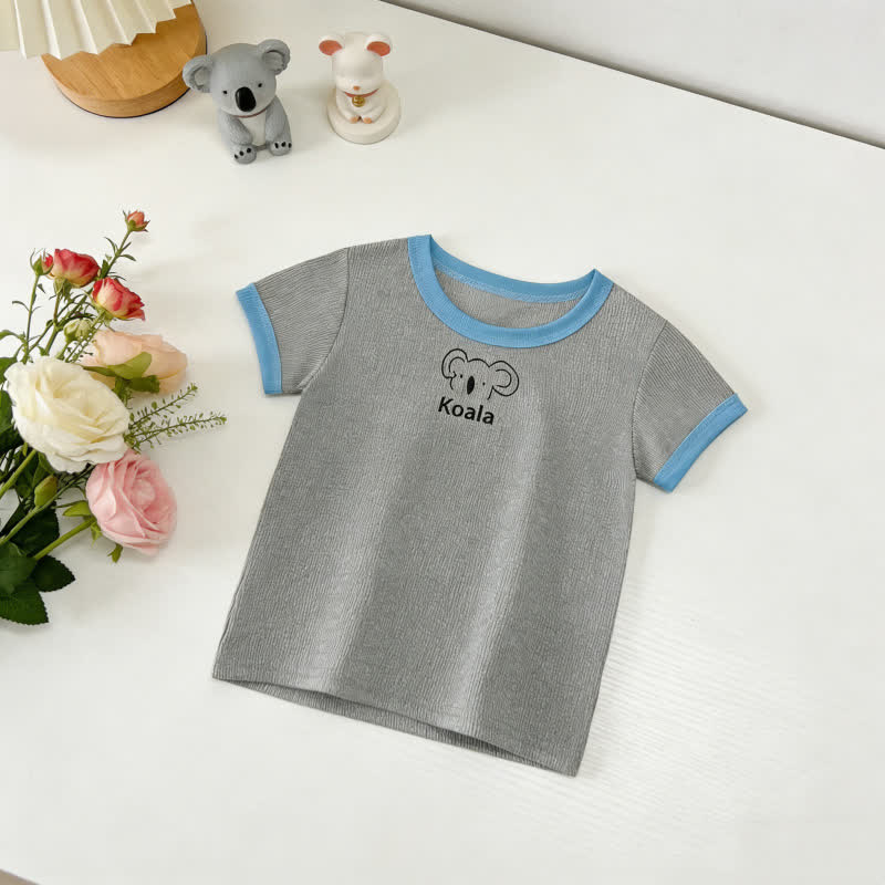 Kleinkind -T-Shirt mit Tier/Lebensmittelprint, Rundhalsausschnitt , Gerippt Kurzarm - Grau - 7-10J - image 7