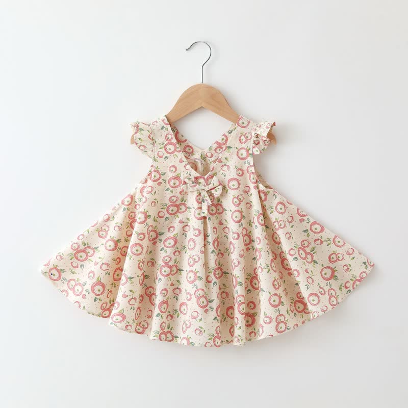 Ärmelloses Kleid mit Blume/ Obst für Baby - Beige Rose - 2-3J - image 2