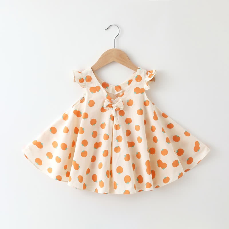 Ärmelloses Kleid mit Blume/ Obst für Baby - Beige -Orange - 2-3J - image 8