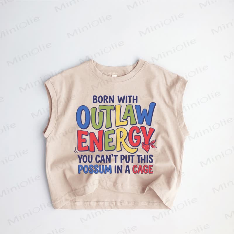 Mit BORN WITH OUTLAW ENERGY YOU CAN'T PUT THIS POSSUM IN A CAGE! Khakifarbenes Tanktop für Baby und Kleinkind - Khaki - 3-5J - image 1