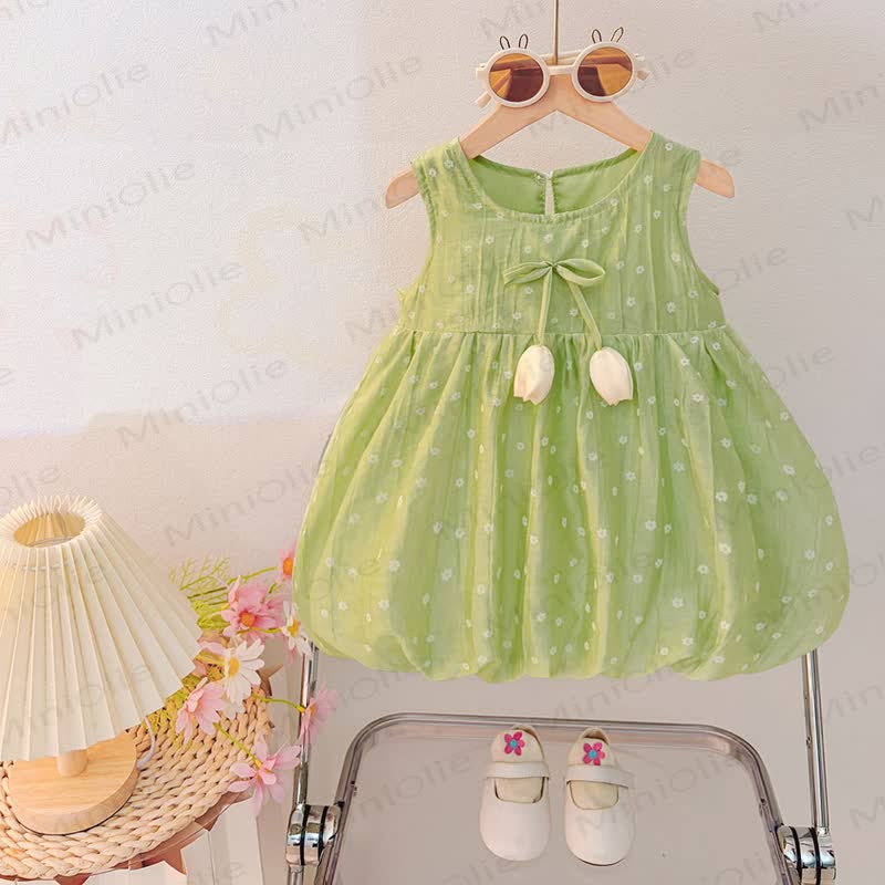 Ärmelloses Schleife für Baby und Mädchen - Grün - 4-5J - image 2