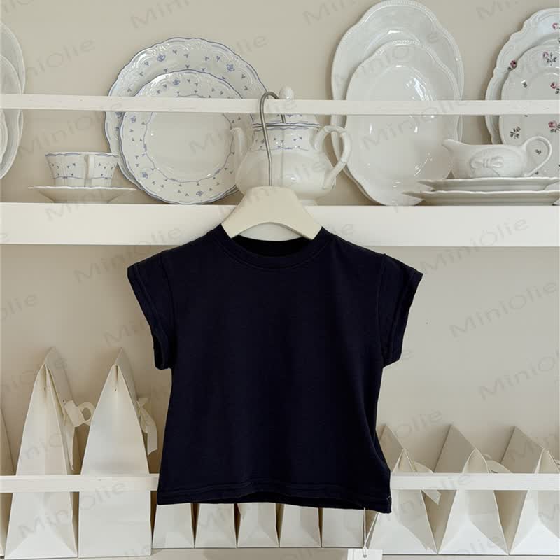 Kleinkind Kinder-Mädchen Rundhals-T-Shirt - Marineblau - 12-13J - image 8