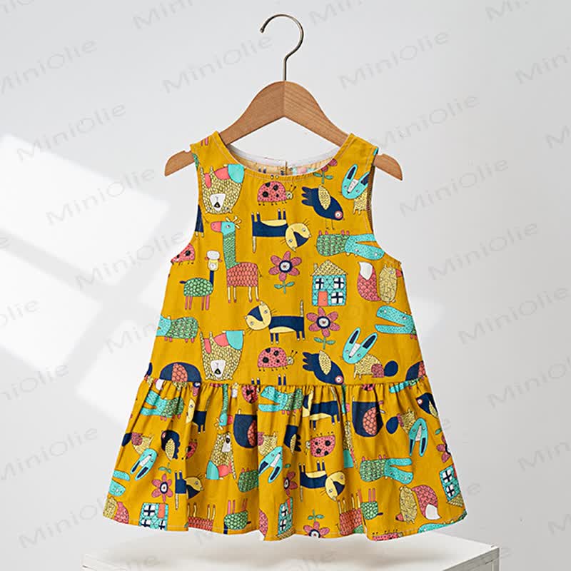 Ärmelloses Kleid mit Allover-Print für Kleinkind-Mädchen - Gelb - 4-5J - image 2