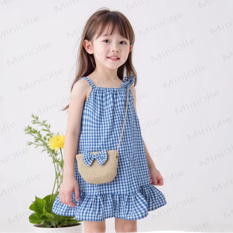 Kleinkind-Mädchen mit Gingham und Rüschen , inklusive Tasche - image 11