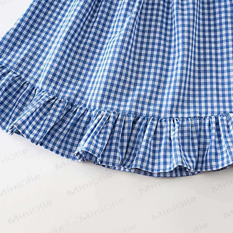Kleinkind-Mädchen mit Gingham und Rüschen , inklusive Tasche - image 7