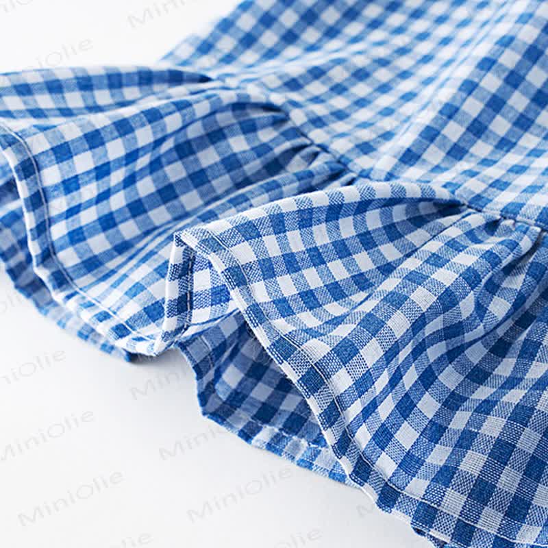 Kleinkind-Mädchen mit Gingham und Rüschen , inklusive Tasche - image 8