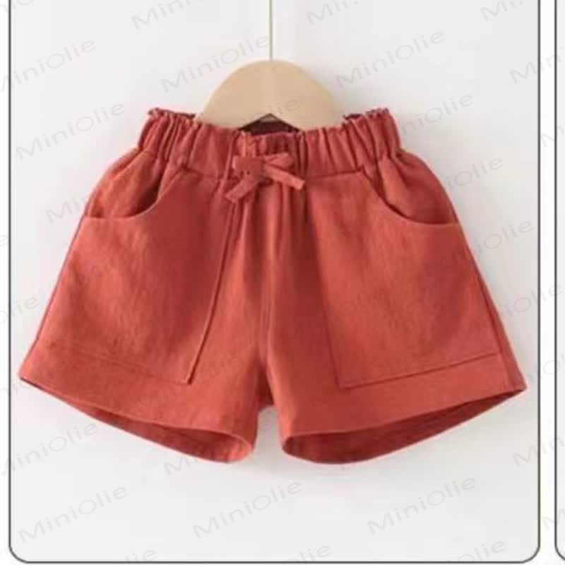 Shorts für Kleinkind , Einfarbig, mit Schleife und Tasche - Rot - 10-11J - image 2