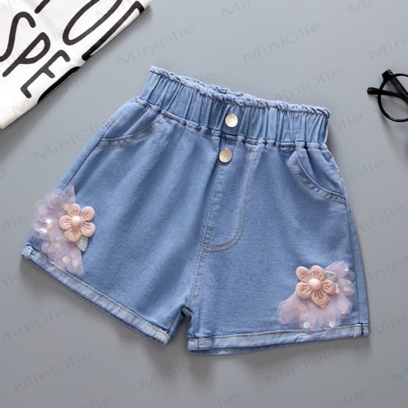 Shorts mit Schleife für Kleinkind - Rosa Blume - 8-9J - image 4