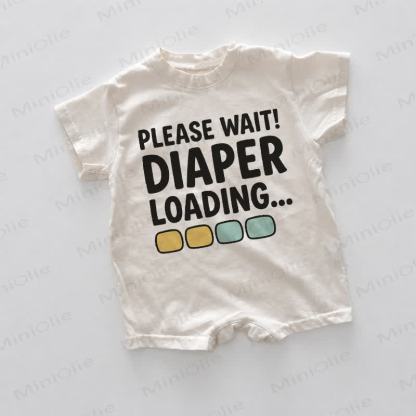 PLEASE WAIT! DIAPER LOADING... Weißer Baby Strampler - Weiß - 18-24M - image 1