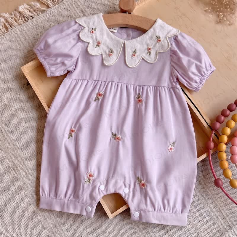Baby Mädchen Blumen mit Gestickt und Strampler - Lila - 18-24M - image 2