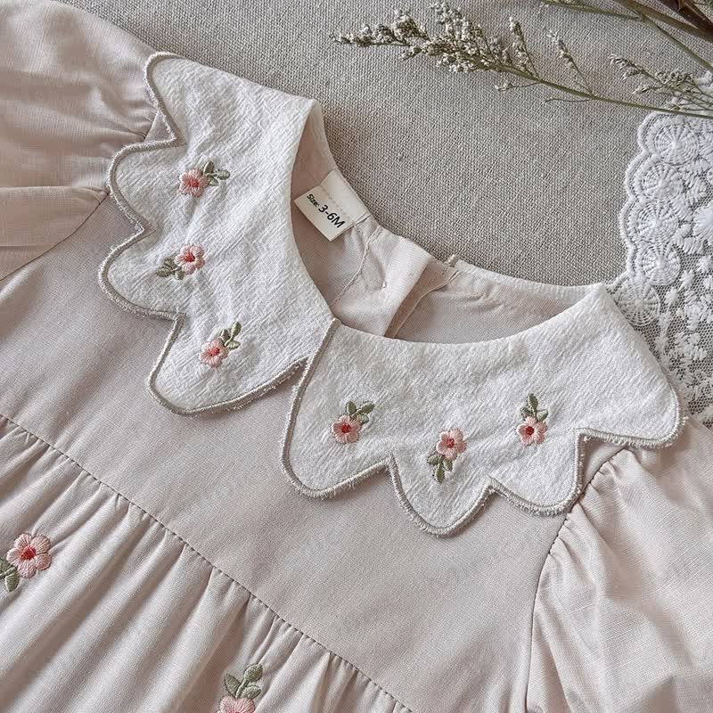 Baby Mädchen Blumen mit Gestickt und Strampler - image 6