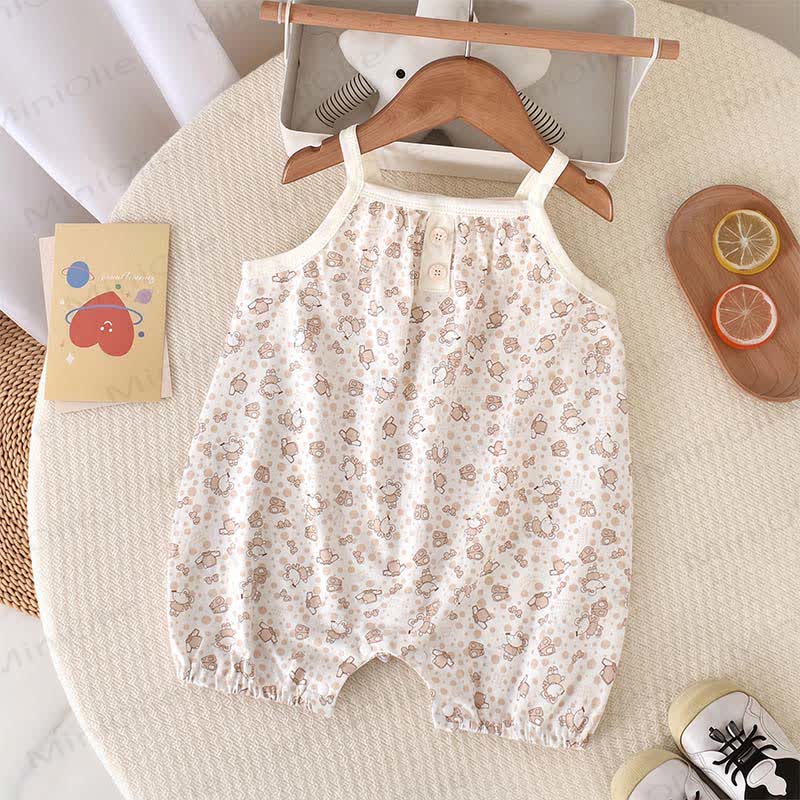 Ärmelloser Strampler mit Punkte für Baby - Rosa Hase - 18-24M - image 2