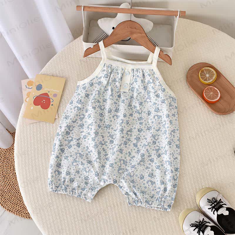 Ärmelloser Strampler mit Punkte für Baby - Blau - 18-24M - image 1