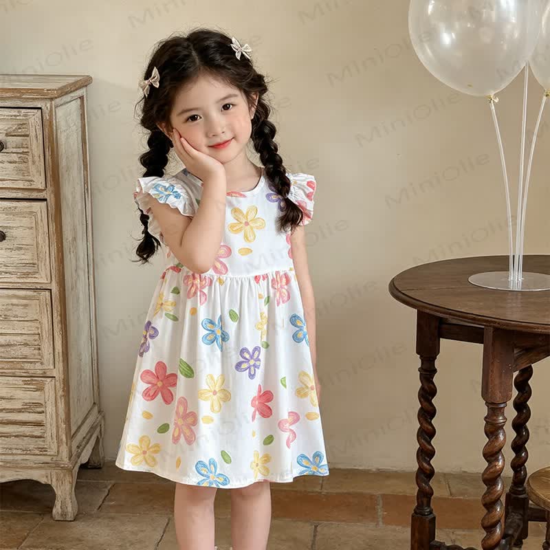 Kleid für Kinder-Mädchen - Weißes Ditsy - 10-11J - image 3