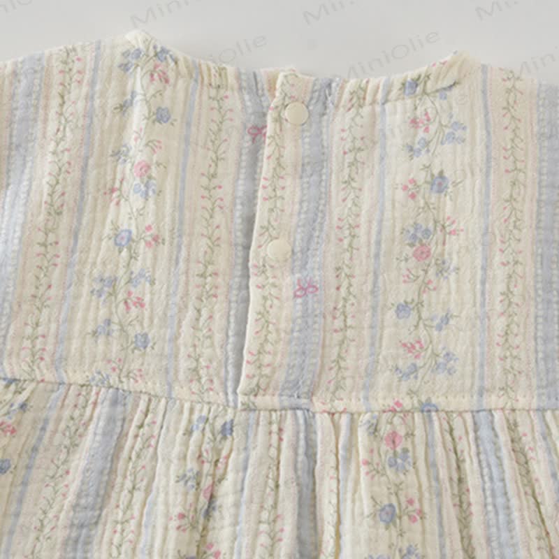 Beige Lace mit Blumen und Lätzchen für Baby - image 3
