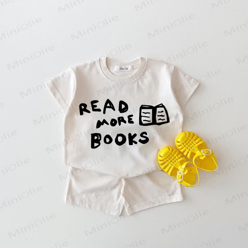 READ MORE BOOKS Baby Set: Weißes T-Stück und Shorts , 2-teilig - Weiß - 18-24M - image 1