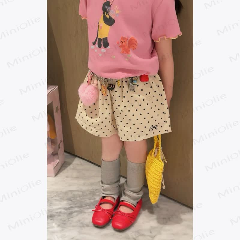 Shorts mit Polka Punkte für Kleinkind-Mädchen - Beige - 6-7J - image 3