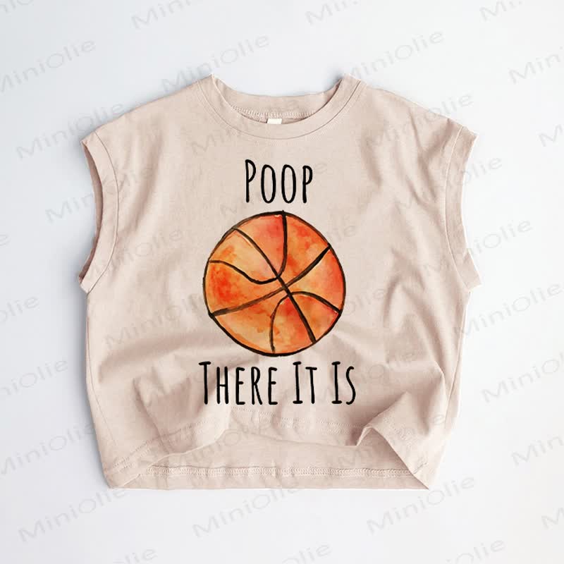 POOP THERE IT IS, Baby Kleinkind Basketball Khaki Tanktop - Khaki - 3-5J - image 1