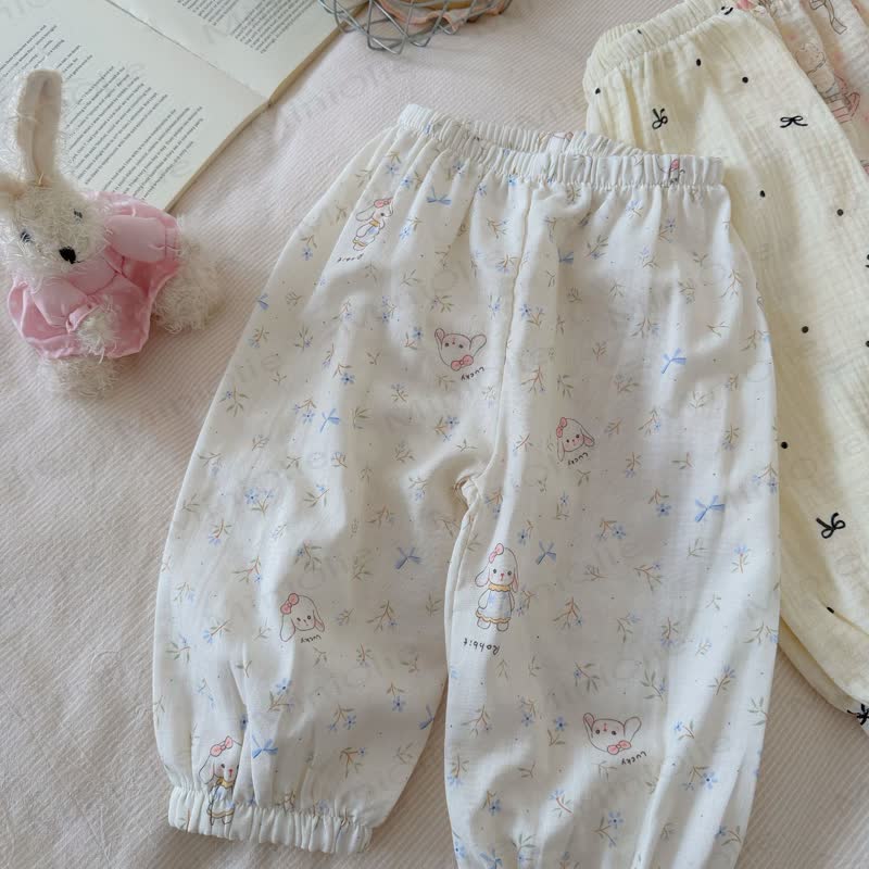 Kleinkind -Loungewear - Hose aus weicher Baumwolle mit Tier - Weißes Hase - 8-9J - image 8
