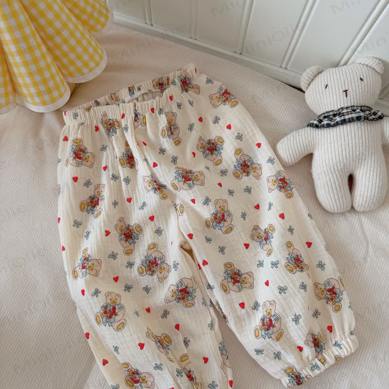 Kleinkind -Loungewear - Hose aus weicher Baumwolle mit Tier - Aprikose​​ - 8-9J - image 11