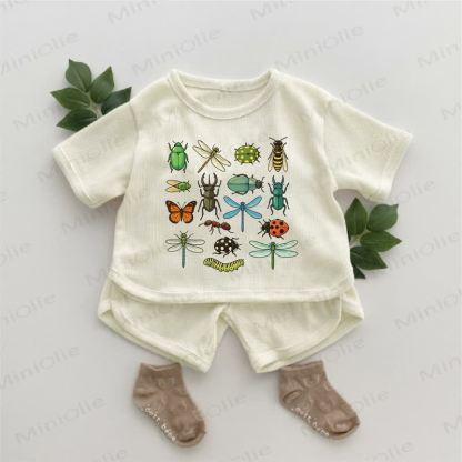 Baby Waffel Set mit Insekt , 2-teilig - Aprikose - 2-3J - image 1