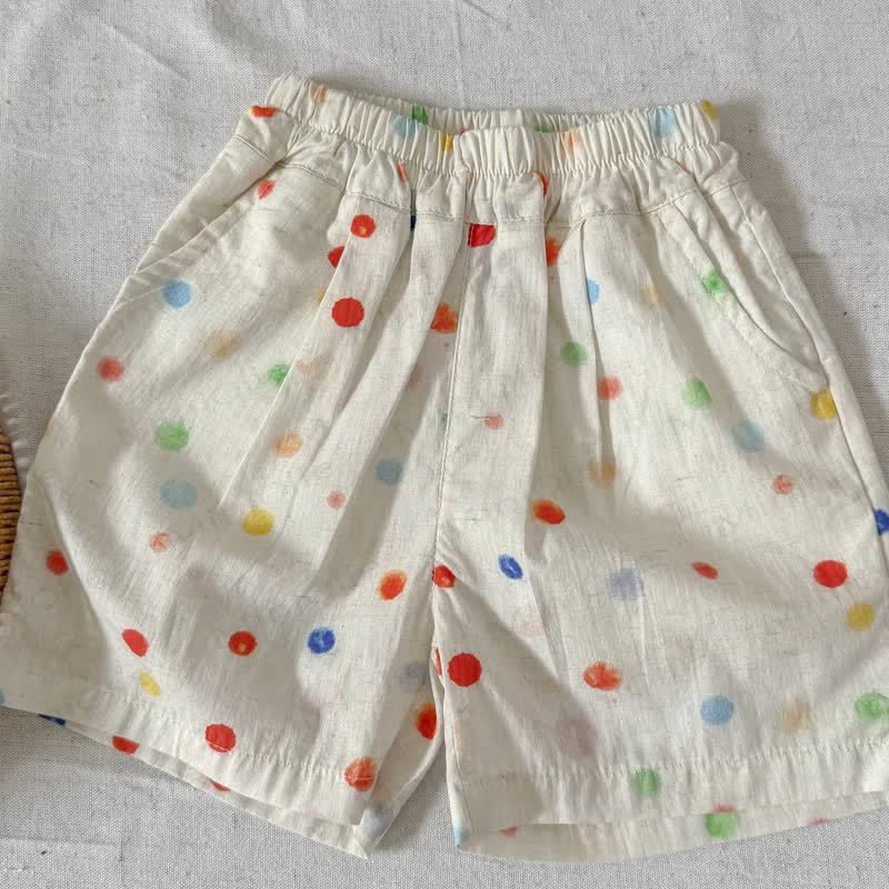 Regenbogen Punkt , zweiteiliges Set für Kleinkind : T-Shirt und Hose vorne - image 3