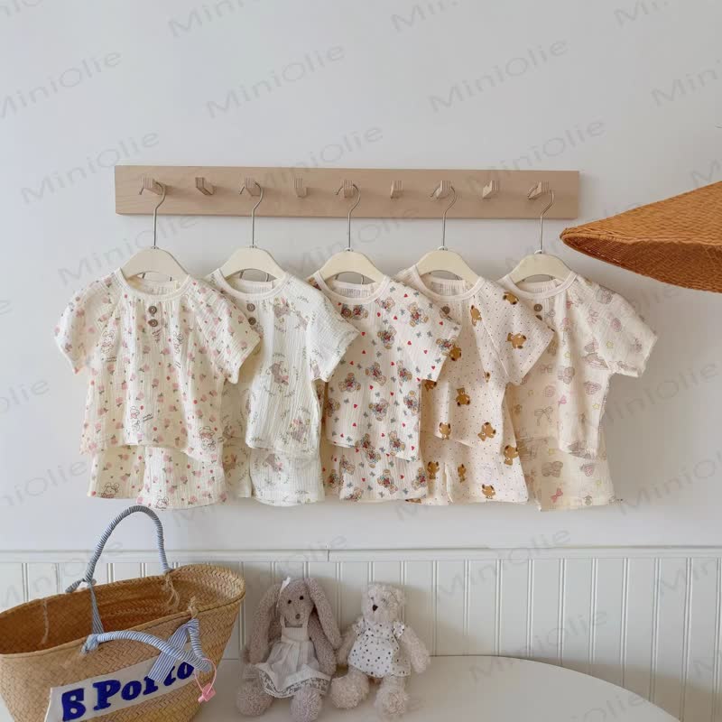 Zweiteiliges Set aus weichem Baumwoll-T-Shirt und Shorts mit Tiermotiv für Tier - image 1