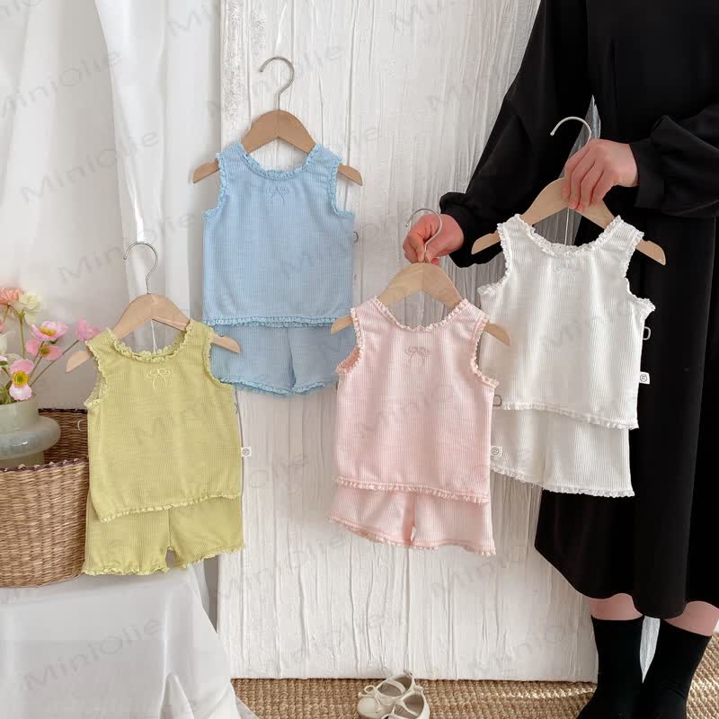 Set aus Tanktop und Shorts mit Rüschenbesatz für Baby - image 1