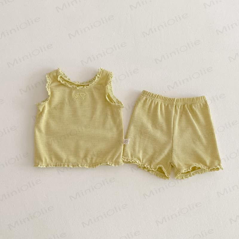 Set aus Tanktop und Shorts mit Rüschenbesatz für Baby - Gelb - 2-3J - image 5