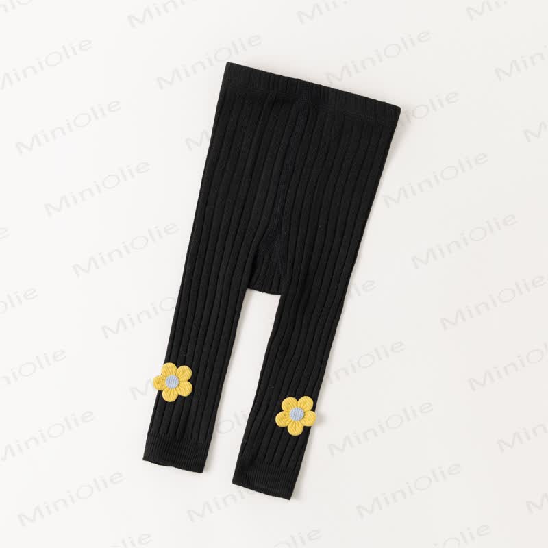 Gamaschen aus weichem Gerippt mit Stricken für Baby und Kleinkind-Mädchen - Schwarz - 4-6Y - image 6
