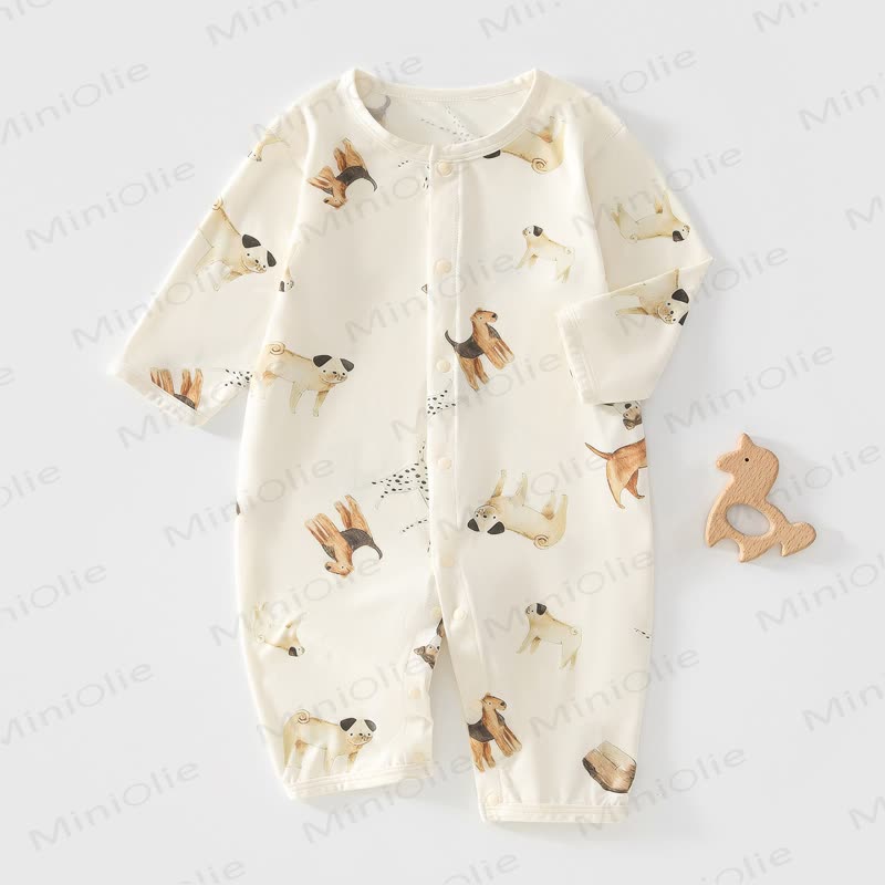 Baby Strampler mit Tier und langen Strampler - Beige - 18-24M - image 1