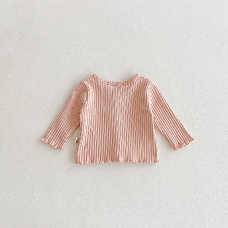Baby Kleinkind -Mädchen Strickjacke, Einfarbig, mit Knopfleiste vorne - image 6