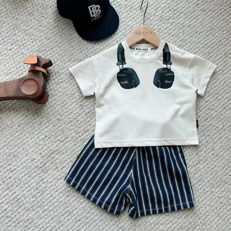 Baby Kleinkind -Kopfhörer-Kollektion: T-Stück oder gestreifte Shorts - image 1
