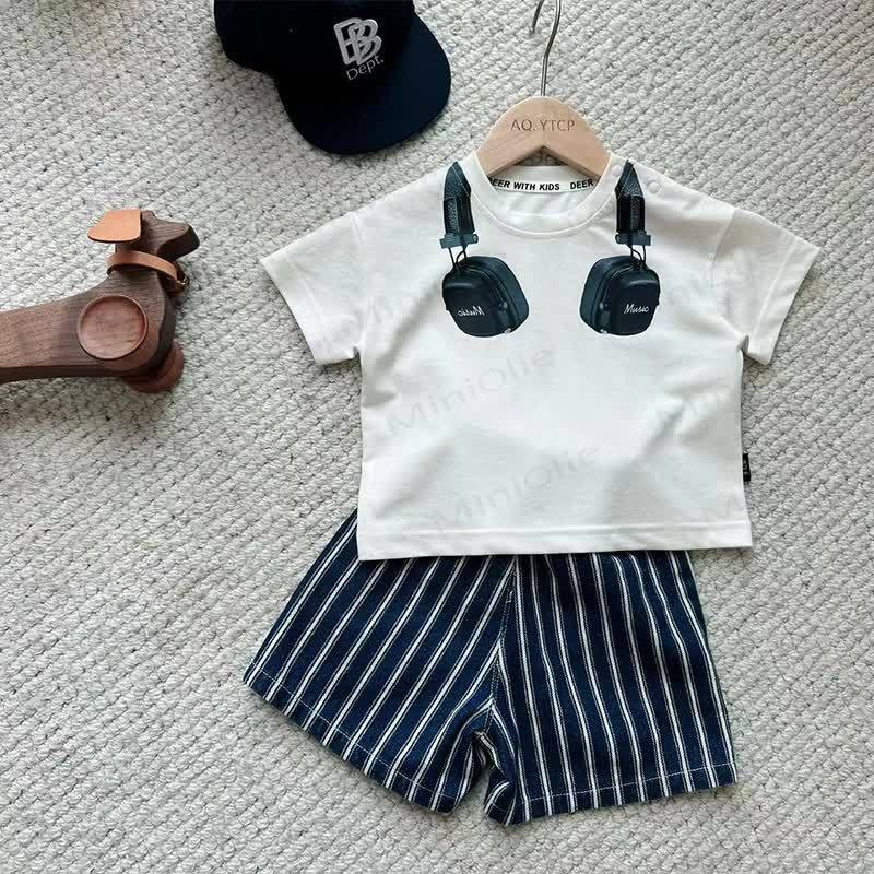 Baby Kleinkind -Kopfhörer-Kollektion: T-Stück oder gestreifte Shorts - image 1