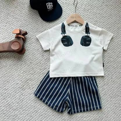 Baby Kleinkind -Kopfhörer-Kollektion: T-Stück oder gestreifte Shorts - image 1