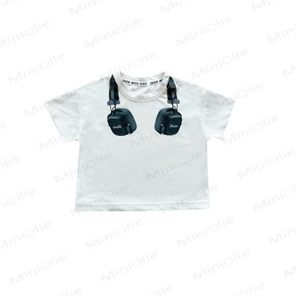 Baby Kleinkind -Kopfhörer-Kollektion: T-Stück oder gestreifte Shorts - Weiß - 4-5J - image 2
