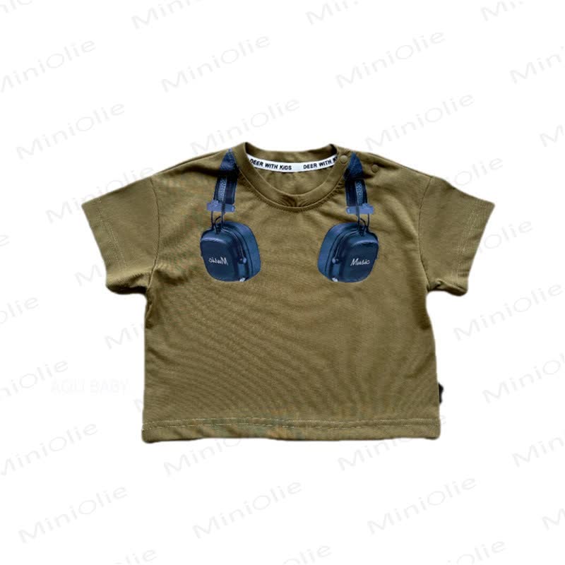 Baby Kleinkind -Kopfhörer-Kollektion: T-Stück oder gestreifte Shorts - Grün - 4-5J - image 4